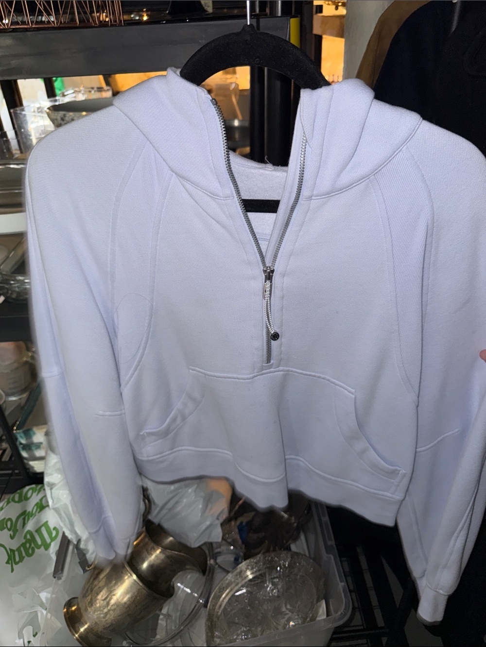 lululemon athletica White Half-Zip Crew Sweatshirt
